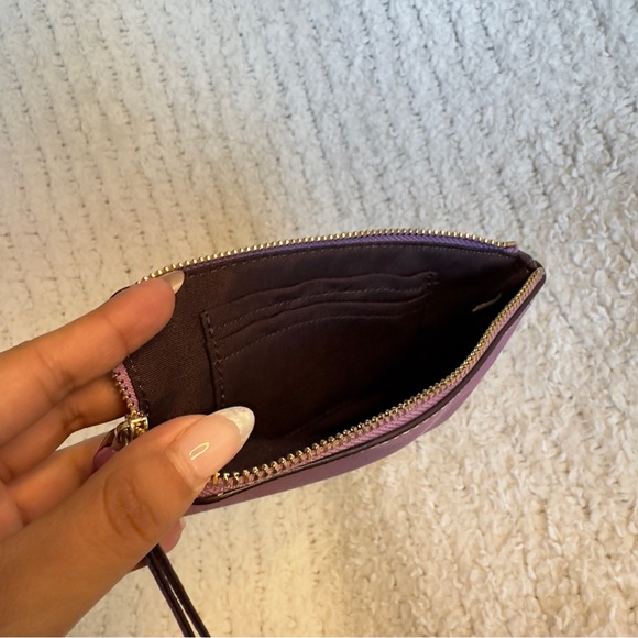 Coach Pebbled Leather Magenta Zip Wristlet Wallet - Picture 4 of 7